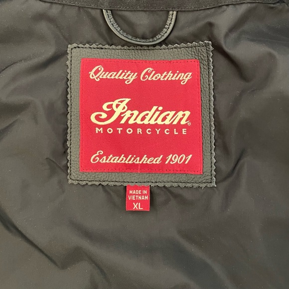 NWT Indian Motorcycle Black Leather Moto Westetn Vest - Picture 5 of 15